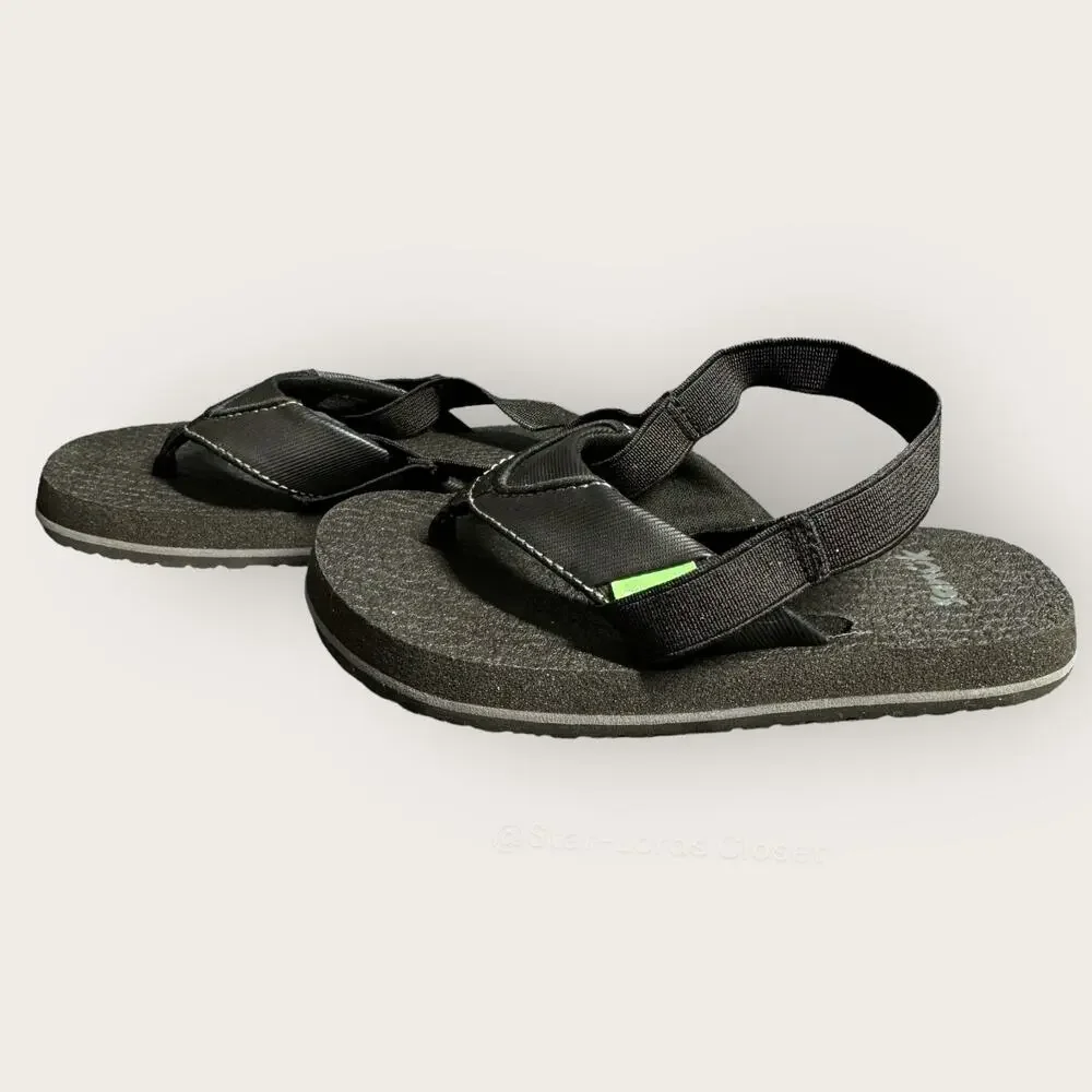 Sanuk Flip Flops Sandals Shoes Cozy | Boys Toddler 9-10 Grey Summer Slipper Soft